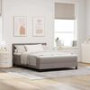 vidaXL Boxspringbett mit Matratze mit LED Taupe 160 x 200 cm Stoff