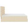 vidaXL Ottoman-Bett mit Matratzen Creme 180x200 cm Stoff