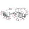 vidaXL Gartensofa-set mit Kissen 13 pcs Schwarz Aluminium
