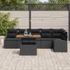 vidaXL Garten-Sofa-Set mit Speicher 7 pcs Schwarz Poly Rattan
