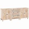 vidaXL Sideboard 3 stk. 180 x 33,5 x 75 cm massives Mangoholz Wei&szlig;