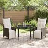 vidaXL Garten Essgruppe mit Kissen 3 pcs Braun Poly-Rattan