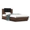 vidaXL Bettgestell mit Kopfteil Braun Eiche 75x190 cm Holzwerkstoff