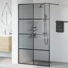 vidaXL Walk-in Duschwand Schwarz 115 x 195 cm Geh&auml;rtetes Glas
