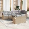 vidaXL Gartensofa-set mit Kissen 9 pcs Beige und hellgrau Poly-Rattan