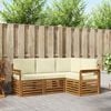 vidaXL Sofagarnituren 4 pcs Natur und Creme Massivholz Akazie