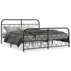 vidaXL Bettgestell mit Kopf- und Fu&szlig;teil Metall Schwarz 183x213 cm