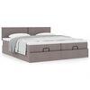 vidaXL Ottoman-Bett mit Matratzen Taupe 200x200 cm Stoff