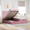 vidaXL Ottoman-Bett mit Matratzen & LEDs Rosa 160x200 cm Samt
