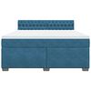 vidaXL Boxspringbett mit Matratze Blau 180x200 cm Samt
