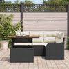 vidaXL Garten-Sofa-Set mit Speicher 5 pcs Schwarz Poly Rattan