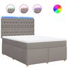 vidaXL Boxspringbett mit Matratze Taupe 140x190 cm Stoff