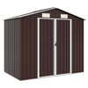 vidaXL Ger&auml;tehaus Braun 205x129x183 cm Verzinkter Stahl