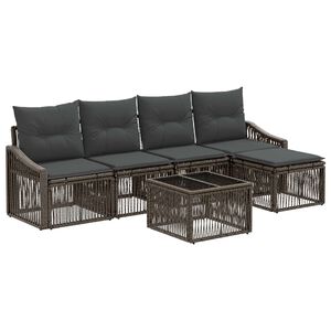 vidaXL Gartensofa-set 6 pcs Grau Poly-Rattan