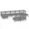 vidaXL 9-tlg. Garten-Lounge-Set Grau Massivholz Kiefer