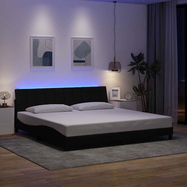 vidaXL Bettgestell ohne Matratze "Hanko" Schwarz 200x200 cm Stoff