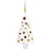 vidaXL K&uuml;nstlicher Weihnachtsbaum mit Beleuchtung & Kugeln Wei&szlig; 90 cm