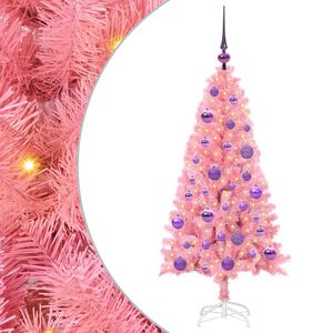 vidaXL Weihnachtsbaum mit 150 LEDs mit St&auml;nder Rosa 120 cm PVC
