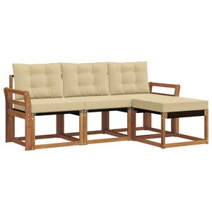 vidaXL Outdoor-Sofagarnitur 4 stk. 4-Sitzer Natur und Beige