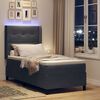 vidaXL Boxspringbett mit Matratze mit LED Dunkelgrau 90 x 190 cm Samt