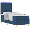 vidaXL LED Boxspringbett mit Matratze Blau 80 x 200 cm Stoff