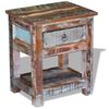 vidaXL Beistelltisch mit 1 Schublade Altholz Massiv 43x33x51 cm