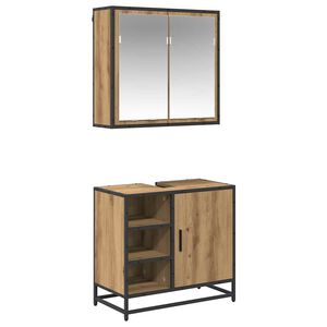 vidaXL Badezimmerm&ouml;bel-Set 2 stk. Artisan-Eiche 65 x 33 x 60 cm
