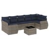 vidaXL 8-teiliges Gartensofa-Set mit Kissen, grau, Polyrattan