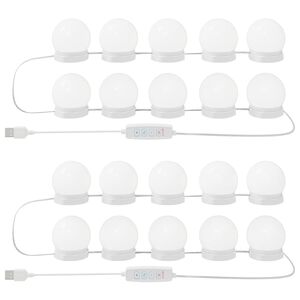 vidaXL Spiegelleuchten 2 pcs Wei&szlig; 4,5 x 4,5 x 4,8 cm Kunststoff