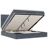 vidaXL Ottoman-Bett mit Matratzen & LEDs Dunkelgrau 180x200 cm Samt