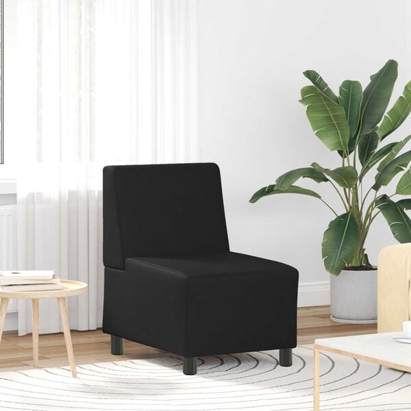vidaXL | Modulares Armfreies Sofa | Schwarz 55 x 74 x 82 cm Kunstleder