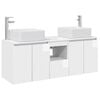 vidaXL Badezimmerschrank-Set 3 stk. Hochglanz Wei&szlig; 135 x 35 x 80 cm