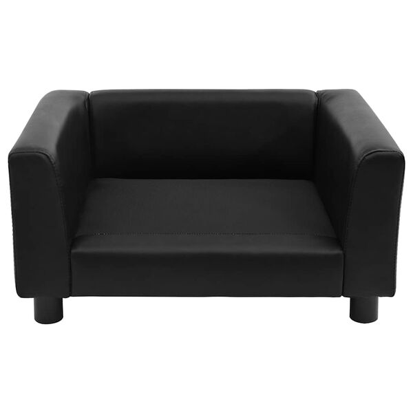vidaXL Hundesofa Schwarz 60x43x30 cm Plüsch und Kunstleder