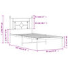vidaXL Bettgestell mit Kopfteil Metall Schwarz 90x200 cm