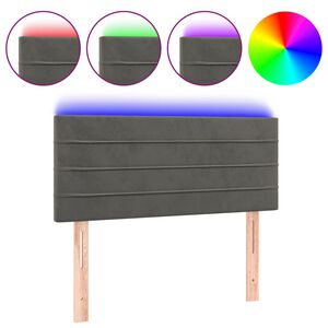 vidaXL LED Kopfteil Dunkelgrau 80x5x78/88 cm Samt
