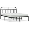 vidaXL Bettgestell mit Kopfteil Metall Schwarz 140x190 cm