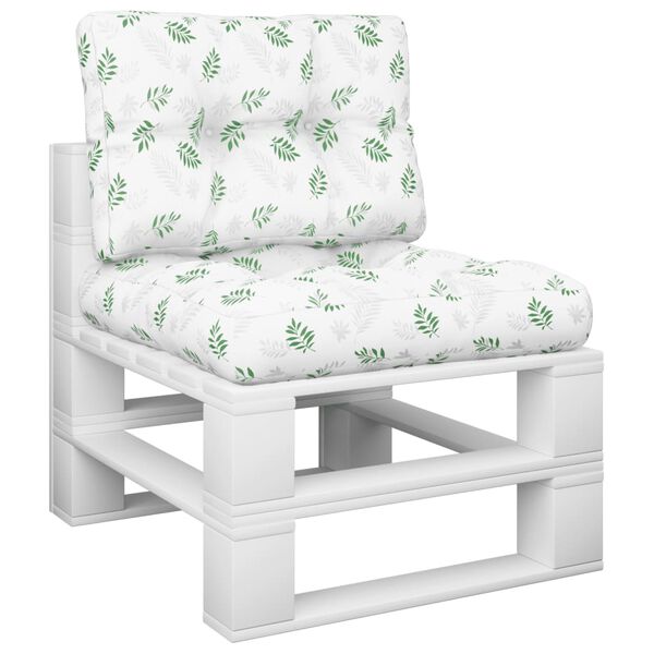 vidaXL Palettenkissen 2-tlg. Blattmuster Stoff