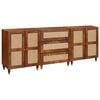 vidaXL Sideboard Set 3 stk. 180 x 33 x 75 cm Massivholz Mango Braun