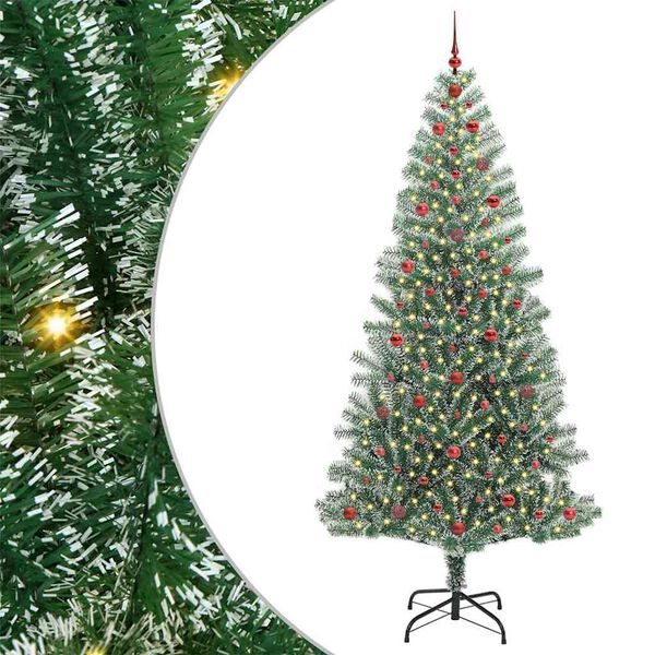 vidaXL K&uuml;nstlicher Weihnachtsbaum beschneit mit LED Licht 240 cm