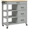 vidaXL K&uuml;chenwagen MONZA 84x40x88,5 cm Massivholz Kiefer