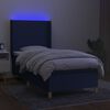 vidaXL Boxspringbett mit Matratze & LED Blau 100x200 cm Stoff