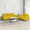 vidaXL 2-tlg. Sofagarnitur mit Kissen Gelb Samt