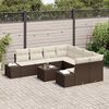 vidaXL Garten-Sofa-Set mit Kissen 9 pcs Braun und Creme Poly-Rattan