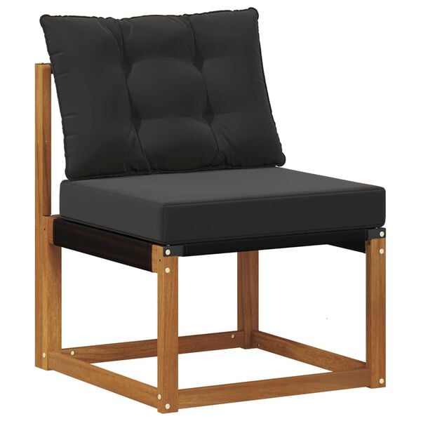 vidaXL Outdoor-Sofagarnitur mit Kissen 6 pcs Nat&uuml;rlich und Schwarz