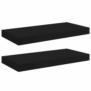 vidaXL Schweberegale 2 Stk. Schwarz 50x23,5x3,8 cm MDF