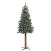 vidaXL Schlanker Weihnachtsbaum mit 300 LEDs mit St&auml;nder Gr&uuml;n 210 cm