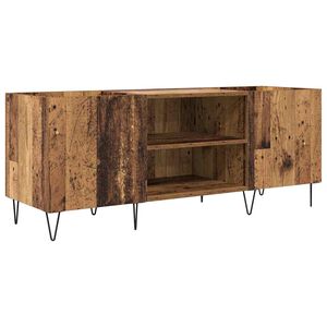 vidaXL Schallplattenschrank mit Regal mit T&uuml;r Altholz 121 x 38 x 48 cm