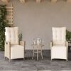vidaXL 3-tlg. Bistro-Set mit Kissen Beige Poly Rattan