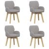 vidaXL Drehstuhl Esszimmer 4 stk. Boucl&eacute; Hellgrau 54 x 58 x 87 cm
