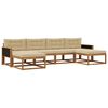 vidaXL Outdoor-Sofagarnitur 6 stk. Natur und Beige